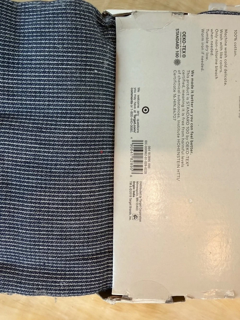 Project 62 Blue Micro Check 100% Cotton Shower Curtain 72x72 - NWT